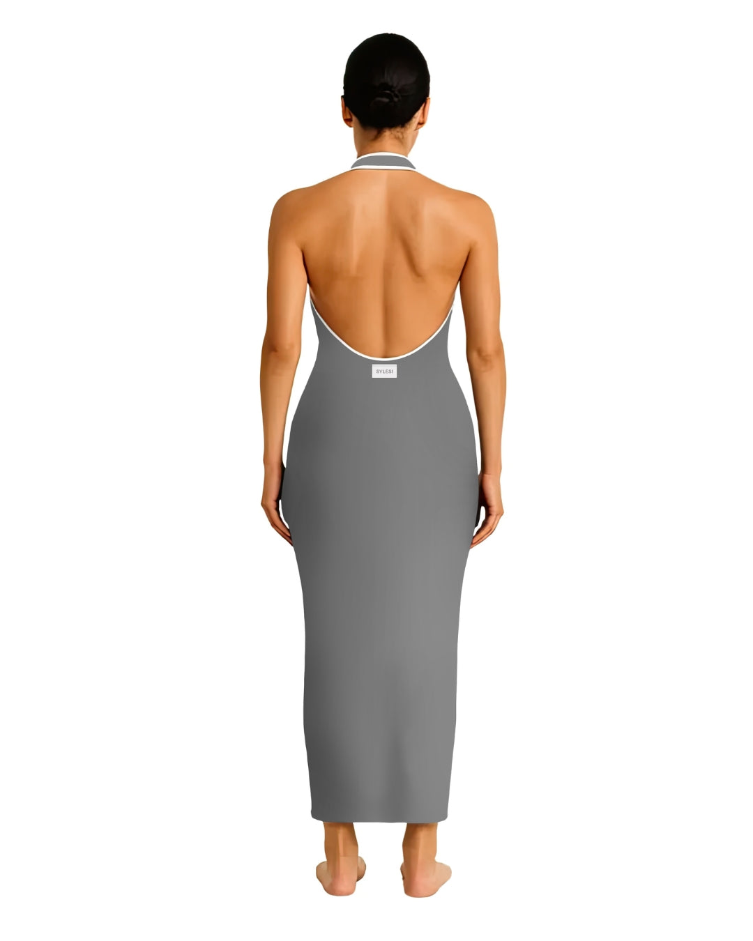 Grey Maxi Feminine Dress SYLESI Grey Maxi Feminine Dress SYLESI