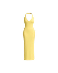 Butter Yellow Maxi Feminine Dress