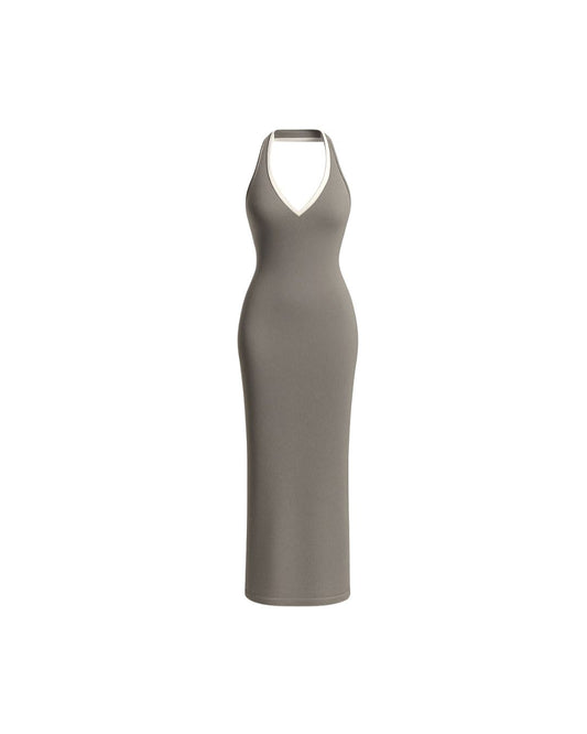 Grey Maxi Feminine Dress