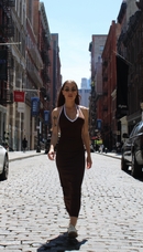 Brown Maxi Feminine Dress