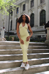 Butter Yellow Maxi Feminine Dress