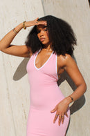 Baby Pink Maxi Feminine Dress