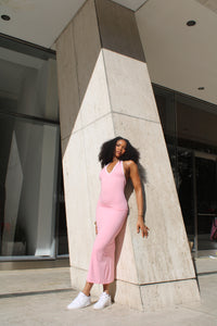 Baby Pink Maxi Feminine Dress