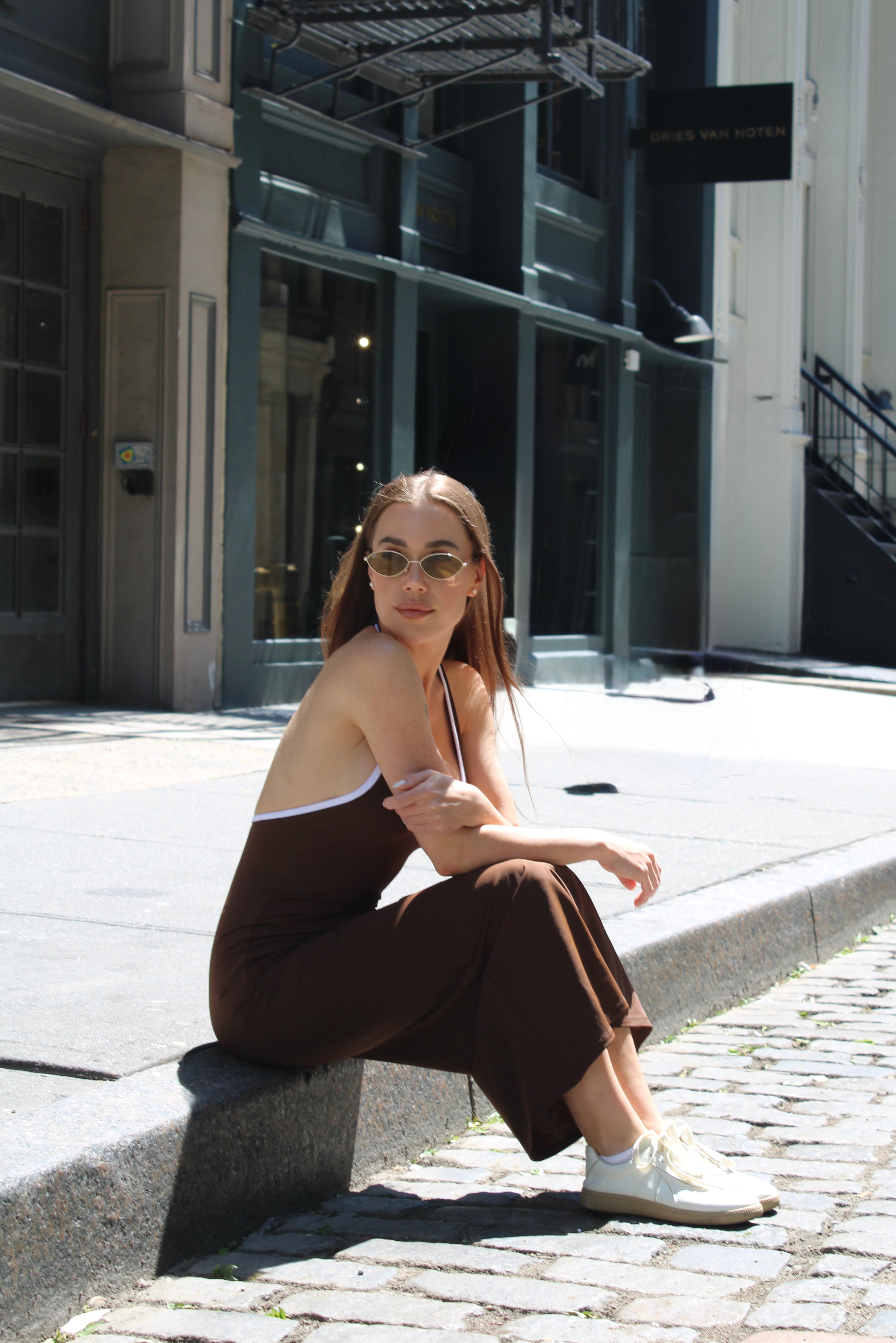 Brown Maxi Feminine Dress