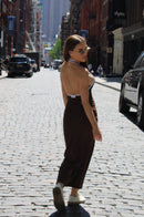 Brown Maxi Feminine Dress