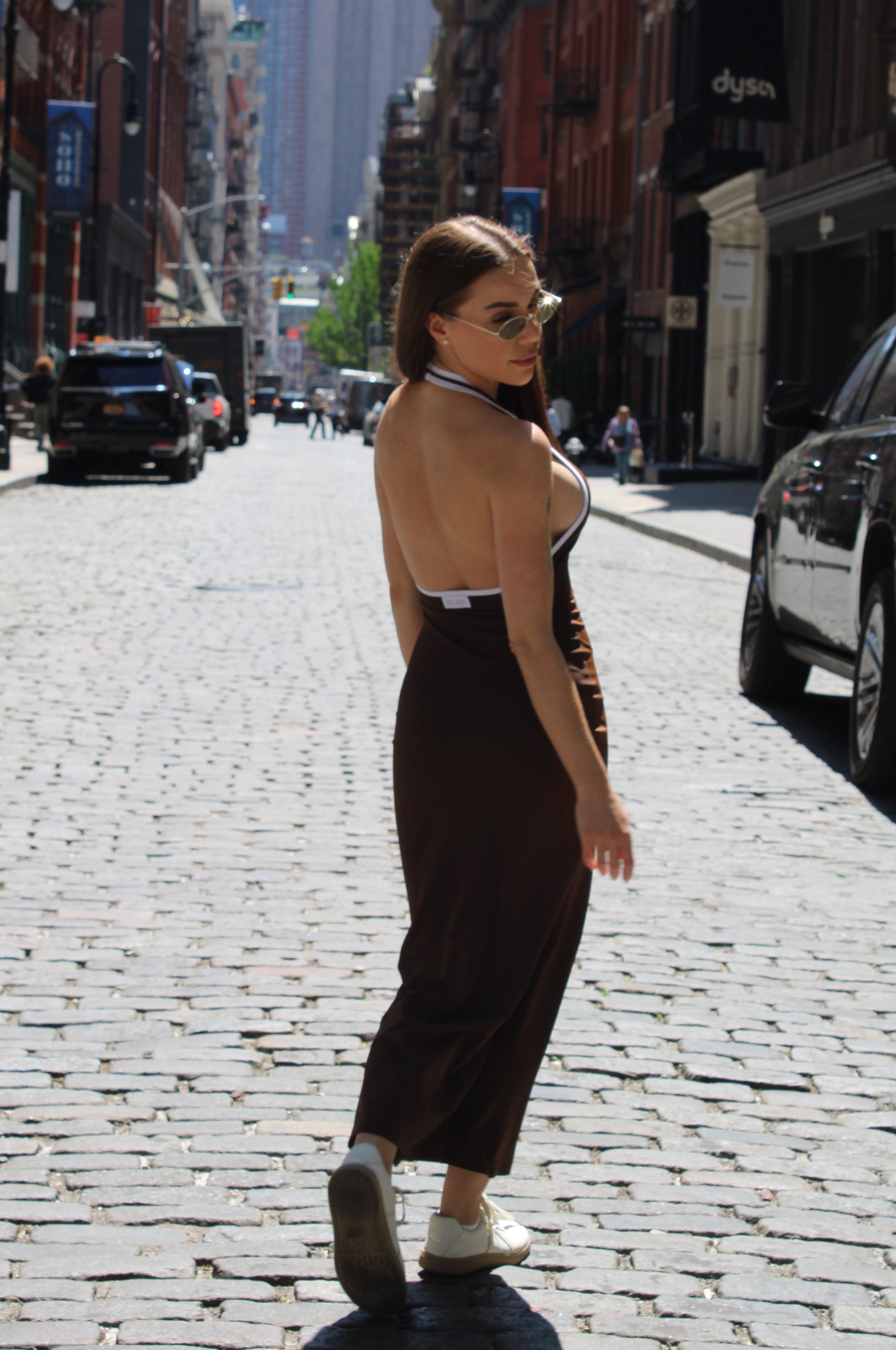 Brown Maxi Feminine Dress
