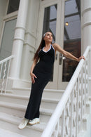 Black Maxi Feminine Dress