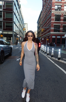 Grey Maxi Feminine Dress