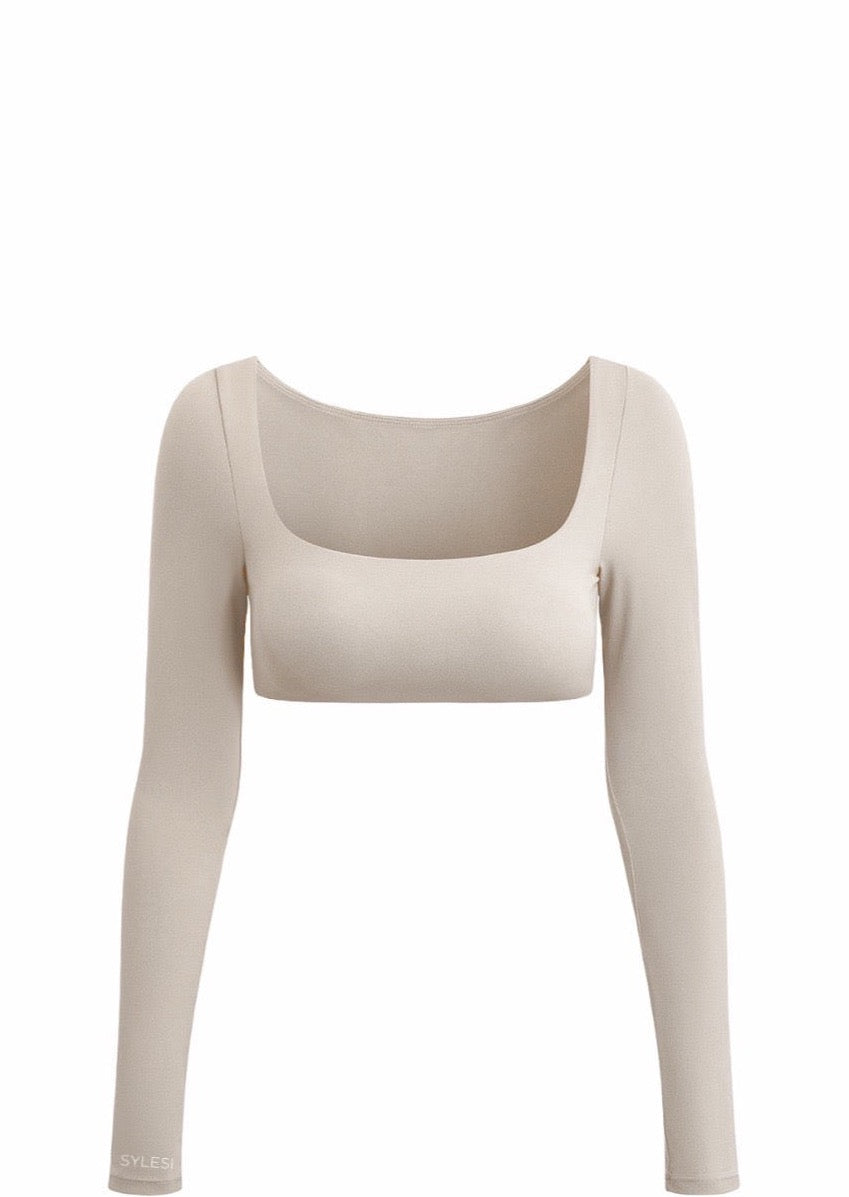 Sleeve Top Beige