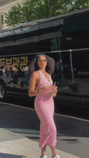 Baby Pink Maxi Feminine Dress